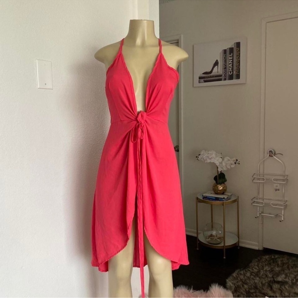 3/$25 Hot pink/red midi dress/cover up!